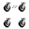 Service Caster 6 Inch Kingpinless Rubber on Aluminum Wheel Swivel Caster Set with Swivel Locks SCC-KP30S620-RAR-BSL-4 - alternate 1